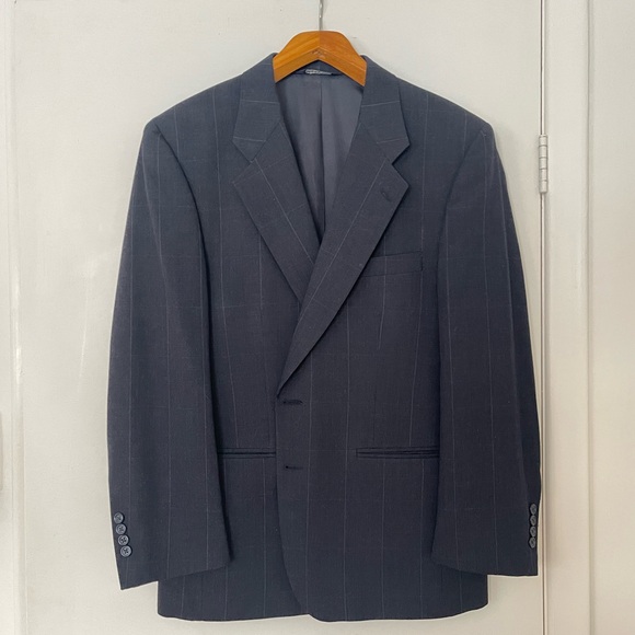 Burberry Jackets & Blazers - Burberry Vintage Navy Checkered 100% Wool blazer